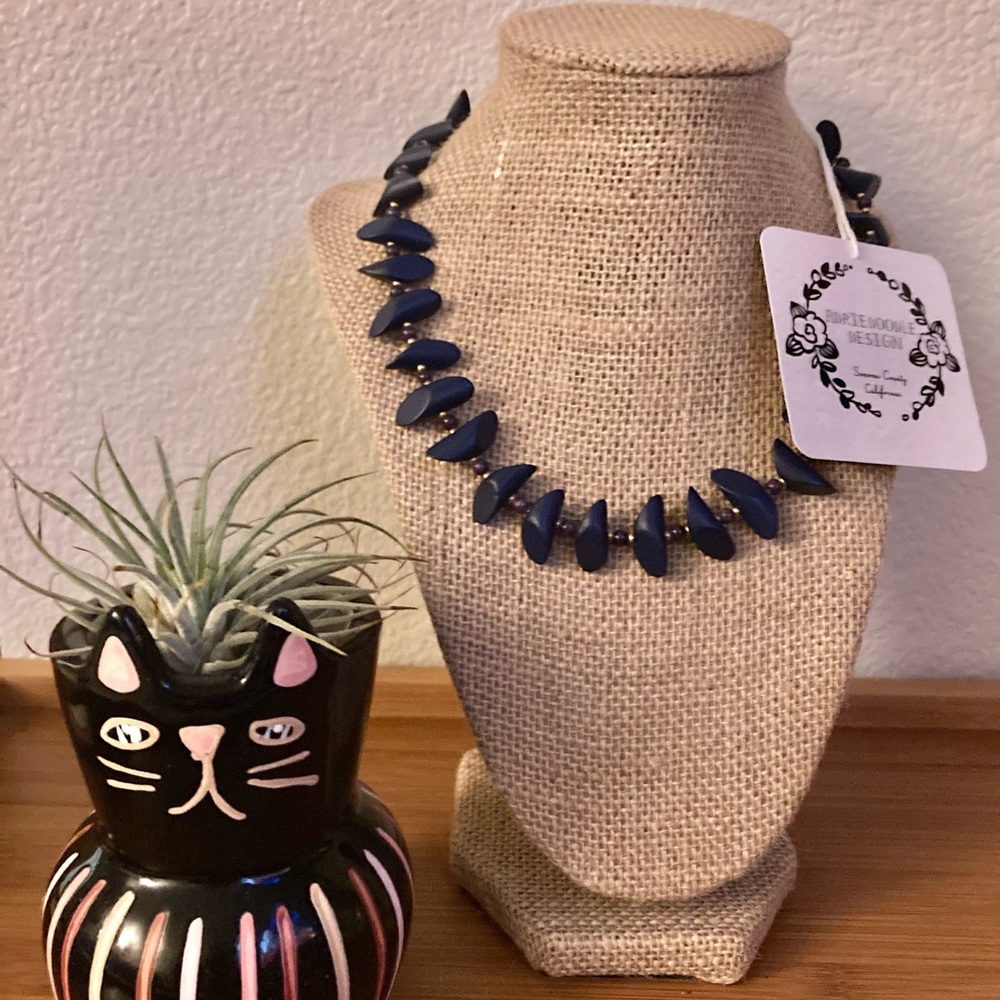 Blue Wood Necklace